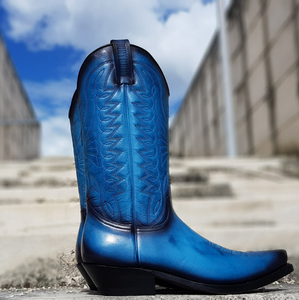 Boots Cowboy Men's and Women's Ecological leather Blue