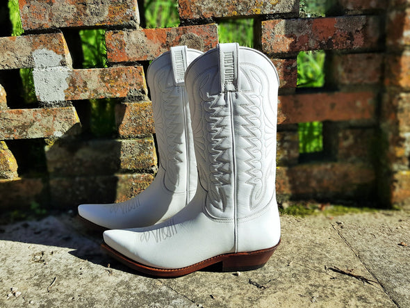 Women's and men's boots Cowboy Ecological in white