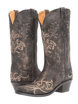 Boots Cowboy Women's Grey and White Flowers LF1587E