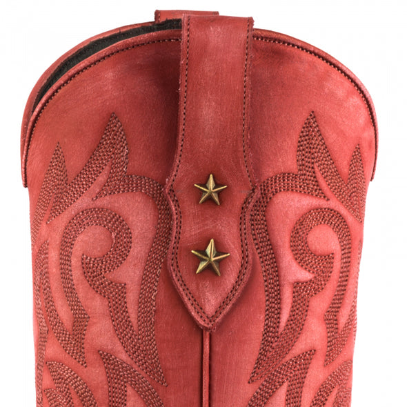 Boots Lady Cowboy Model Alabama 2524 Red Washed | Cowboy Boots Portugal