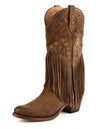 Women's Boots Cowboy with Fringes 2475 Brown