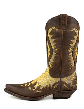 Men's Boots Brown and Yellow Olive Leather Desert 2567