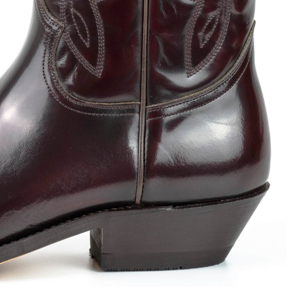 Men's and Women's Boots Cowboy (Texan) Shiny Dark Red 1920-C Florentic Burdeos (Mayura Boots)