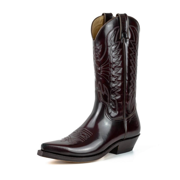 Men's and Women's Boots Cowboy (Texan) Shiny Dark Red 1920-C Florentic Burdeos (Mayura Boots)