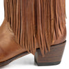 Women's Boots Cowboy with Fringes 2475 Leather Camel